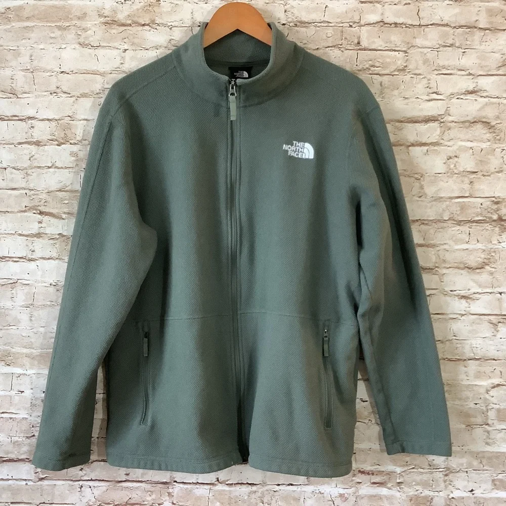 Men’s The North Face Olive Textured Full Zip-Up Jacket XL